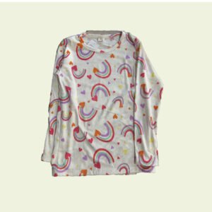 Camiseta manga larga arcoíris para nena – Alegre y llena de color
