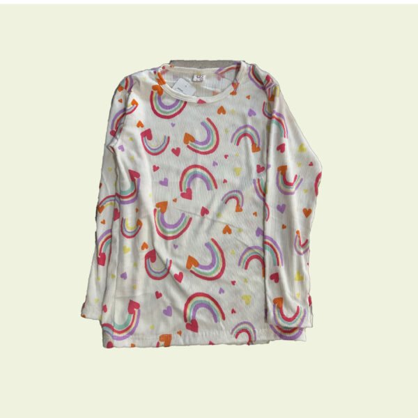 Camiseta manga larga arcoíris para nena – Alegre y llena de color