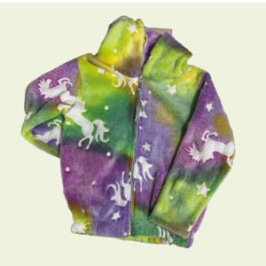 Campera plush estampado unicornio para nena – Ultra abrigado
