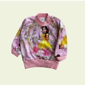 Buzo de bebé con princesa y flores – diseño romántico y colorido