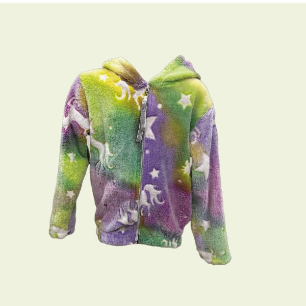 Campera plush estampado unicornio para nena – Ultra abrigado - Image 2