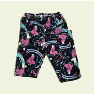 Calza Negra para Nena con Corazones y Frases – Estilo Urbano y Divertido