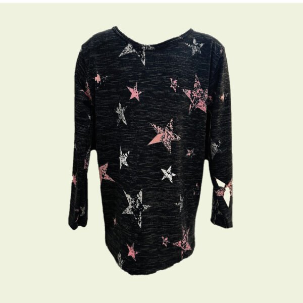 Camiseta de Nena con Estrellas - Manga Larga y Estilo Urbano - Image 2