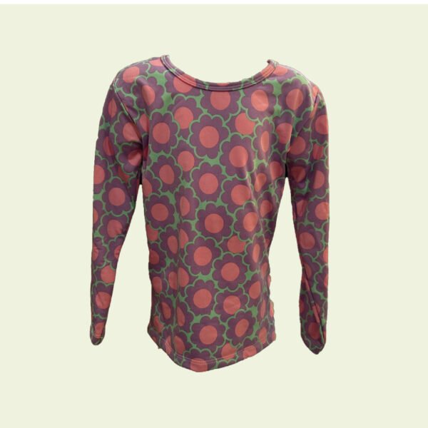 Camiseta de Nena con Estampa de Florcitas - Manga Larga y Estilo Retro - Image 2