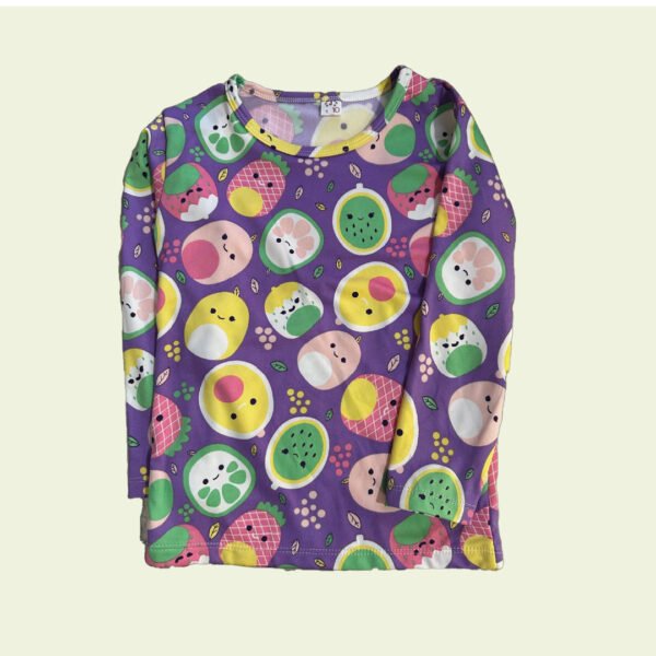Camiseta de Nena con Frutitas Divertidas – Manga Larga y Estilo Colorido - Image 2