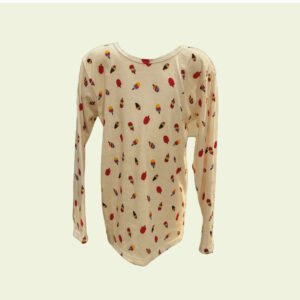 Camiseta de Nena con Estampa de Heladitos – Manga Larga Blanca y Divertida