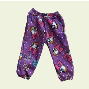 Pantalón violeta de bebé con estampado de Daisy – divertido y tierno