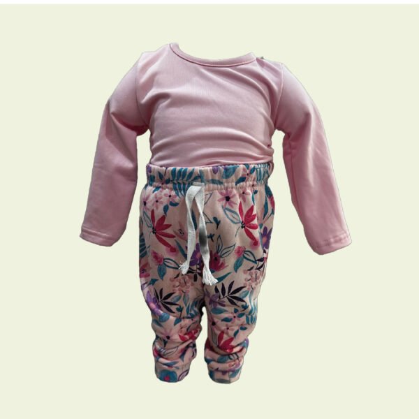 Pantalón de bebé con flores en tonos pasteles – cómodo y alegre - Image 2