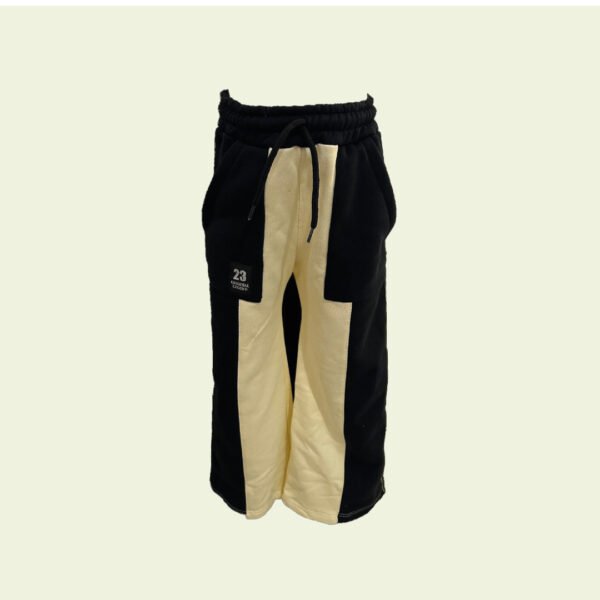 Pantalón Jogger Bicolor para Nena – Estilo Urbano en Blanco y Negro - Image 2