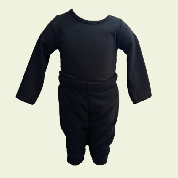 Pantalón negro de bebé corderito – abrigado y suave - Image 2