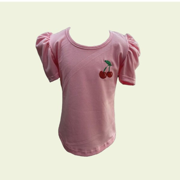 Remera rosa bebé con cereza bordada – delicada y femenina - Image 2