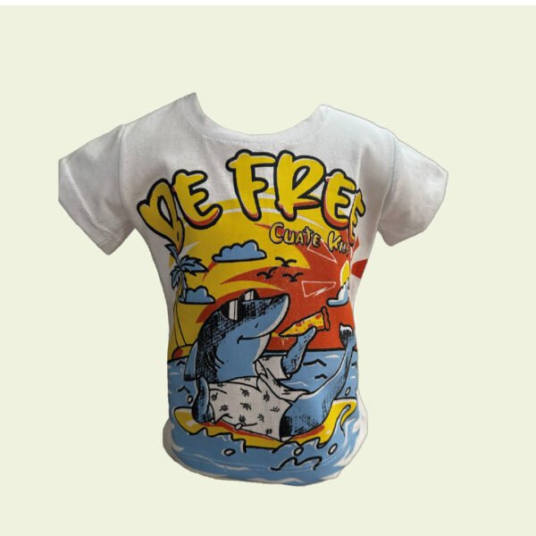 Remera de bebé con tiburón en la playa – diseño divertido y veraniego - Image 2