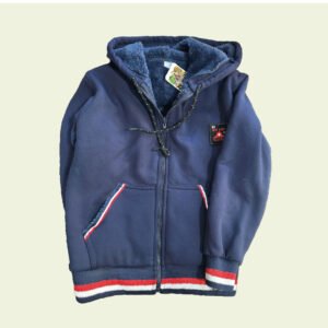 Campera azul con interior corderito para nene – Abrigo térmico con estilo deportivo