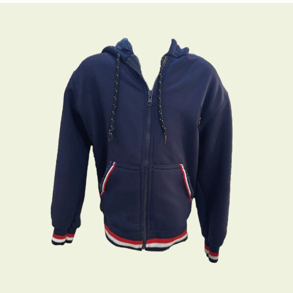 Campera azul con interior corderito para nene – Abrigo térmico con estilo deportivo - Image 2