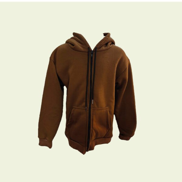 Campera marrón forrada en corderito para nene – Abrigo térmico clásico - Image 2