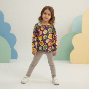 Camiseta de Nena con Frutitas Divertidas – Manga Larga y Estilo Colorido