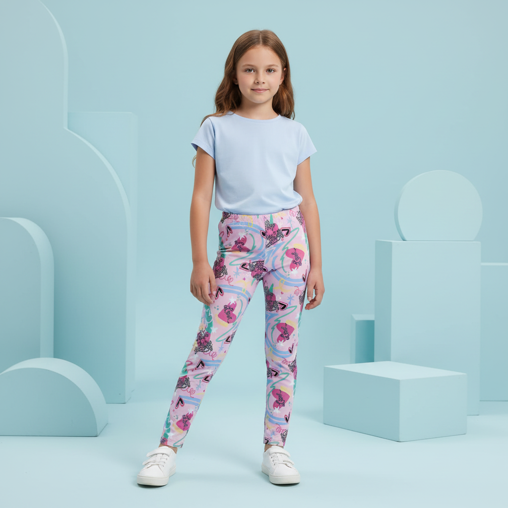 Calza Rosa para Nena con Corazones y Frases – "Believe in Yourself"