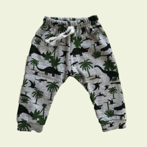 Pantalón de bebé con dinosaurios verdes – suave y cómodo