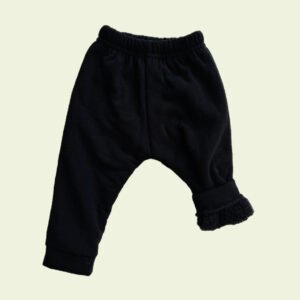 Pantalón negro de bebé corderito – abrigado y suave