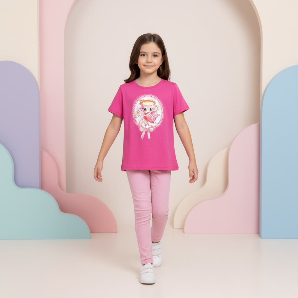 🩰 Remera de Niña – Ballerina Cappuccina