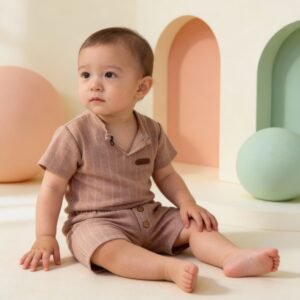 Conjunto Bebé Camisa con Cuello en V + Short