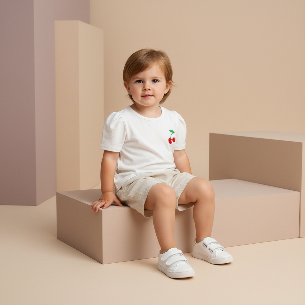 Remera de Nena con Bordado de Cereza