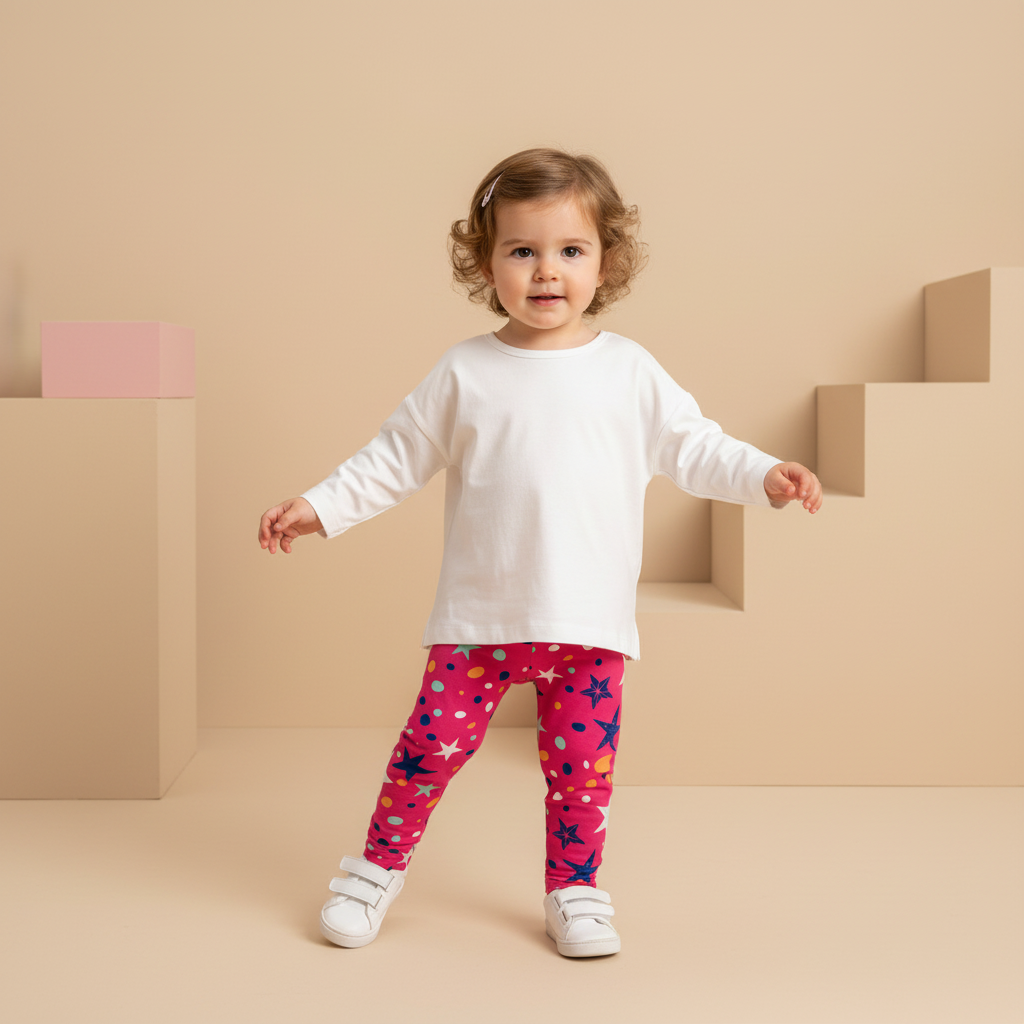Calza Larga Bebé Estampada Estrellas